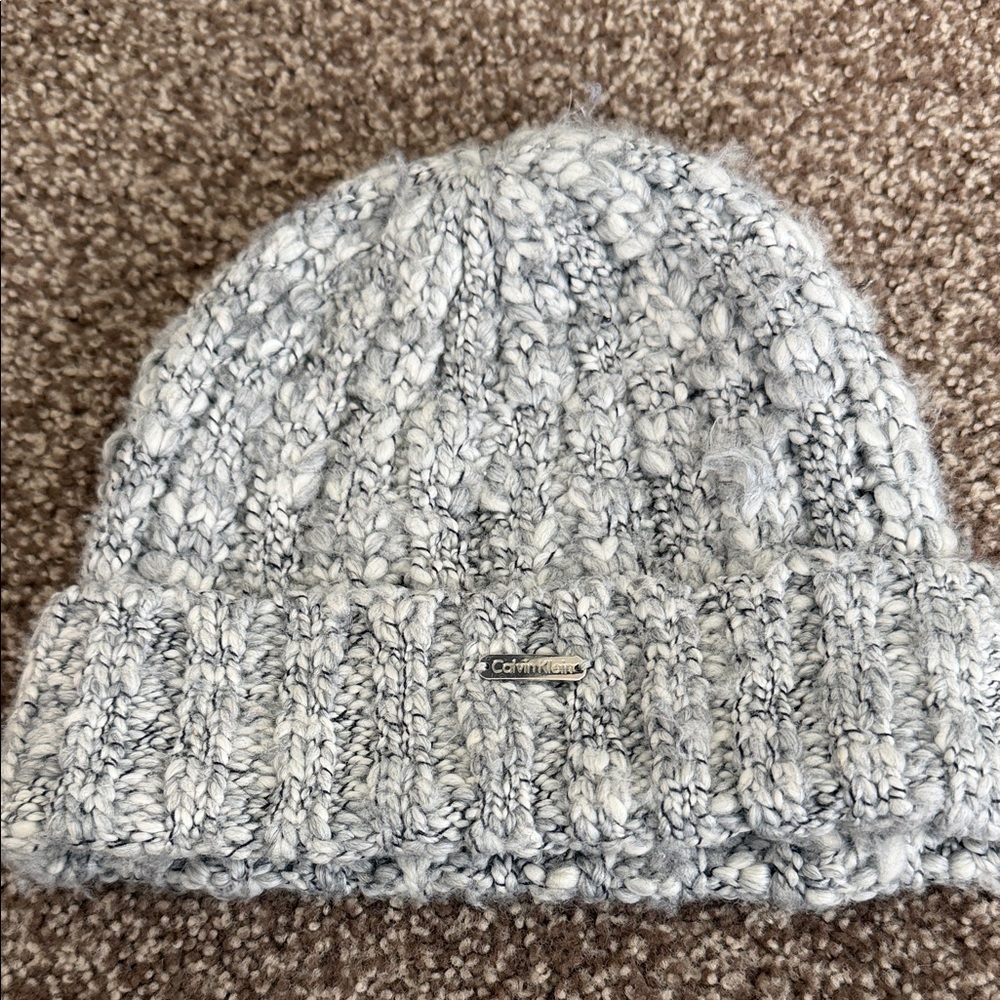 Calvin Klein Light Gray Textured Beanie